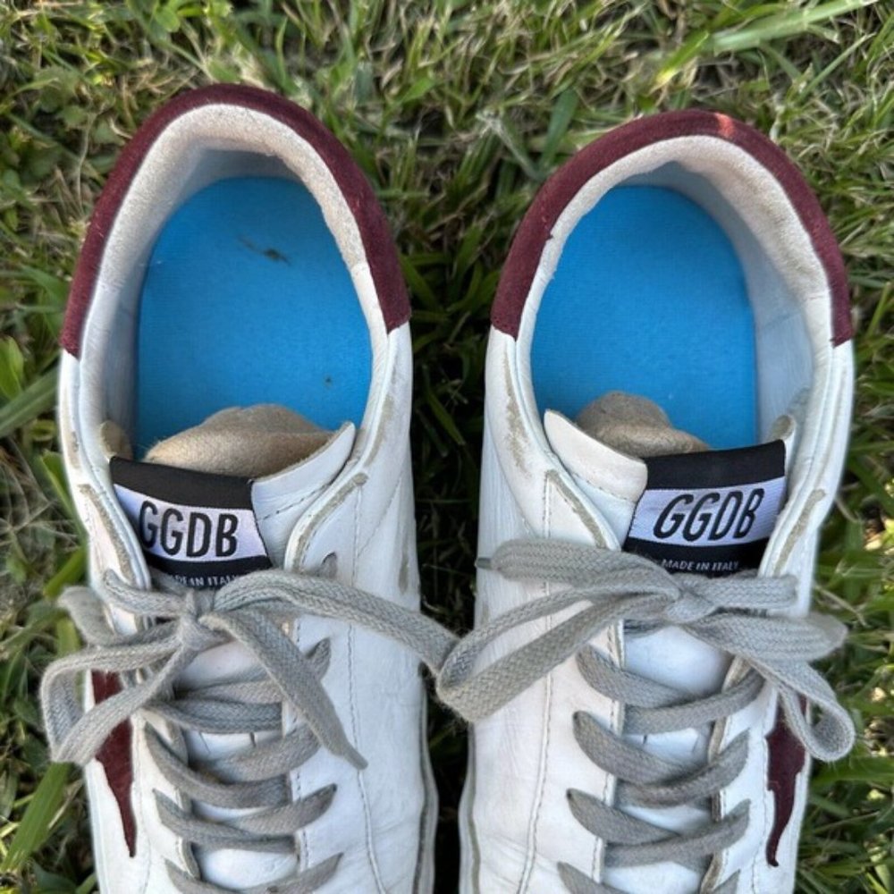 Golden Goose GGDB SUPERSTAR Sneakers White EU39 Logo Leather Lame Men From Japan - Picture 3 of 9